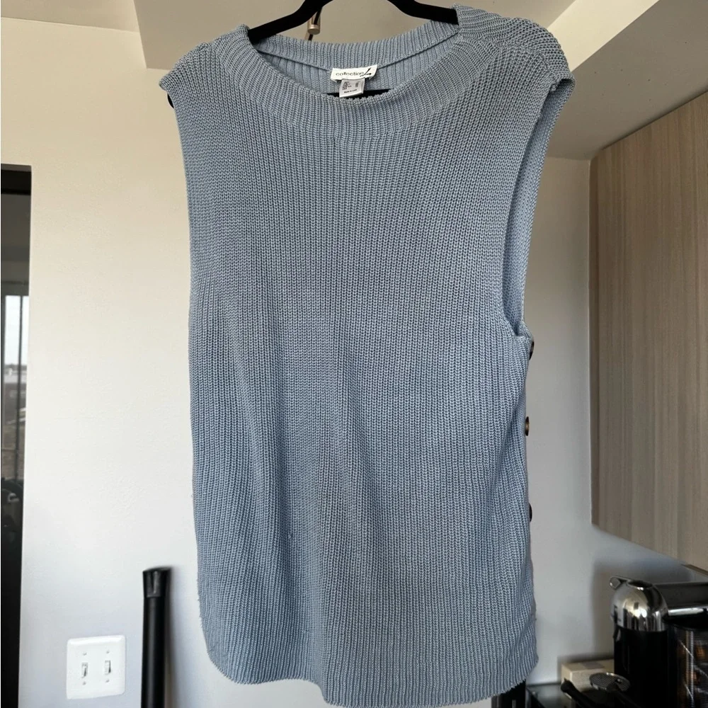 Collection L Blue Knit Sweater Vest
